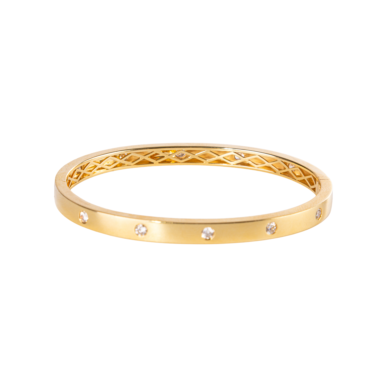 10 Diamond Two Sided Hinged Love Bangle