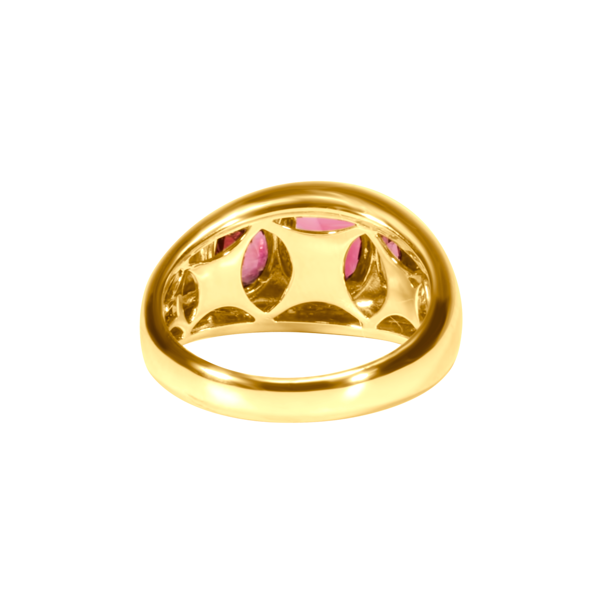 3-Stone Pink Tourmaline Ring