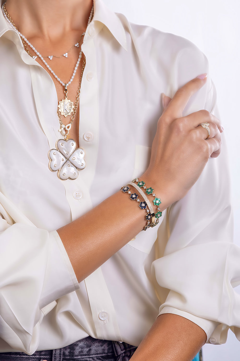 Everyday 3 Row Diamond Bangle