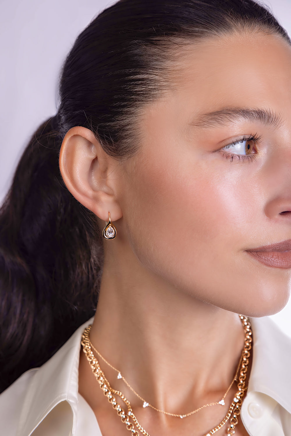 Teardrop Bezel Diamond Drops