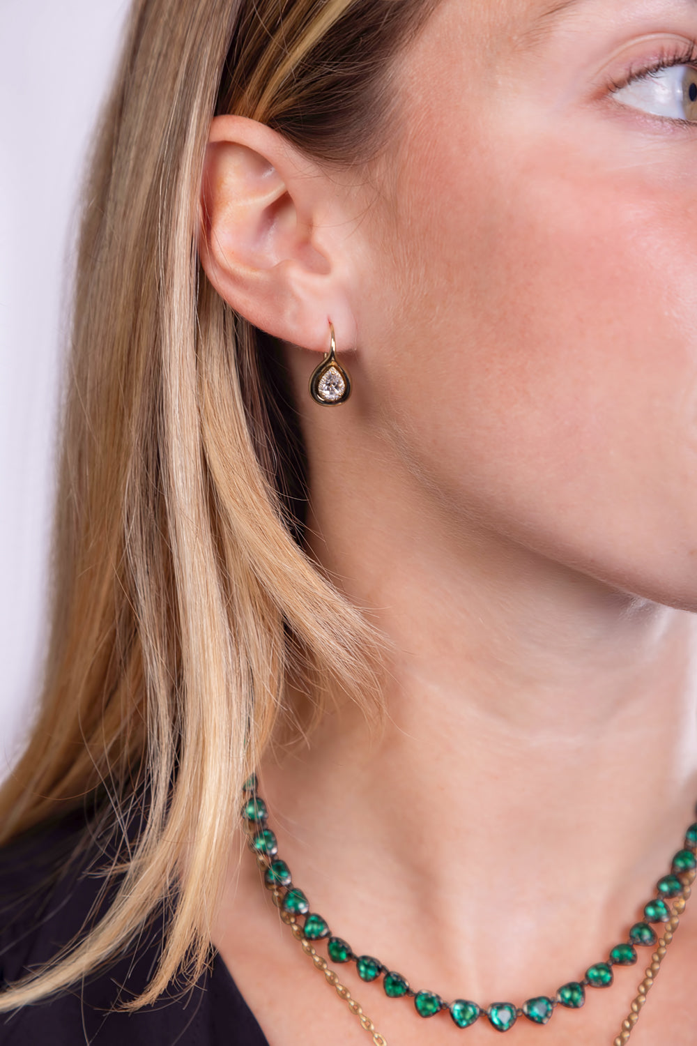 Teardrop Bezel Diamond Drops