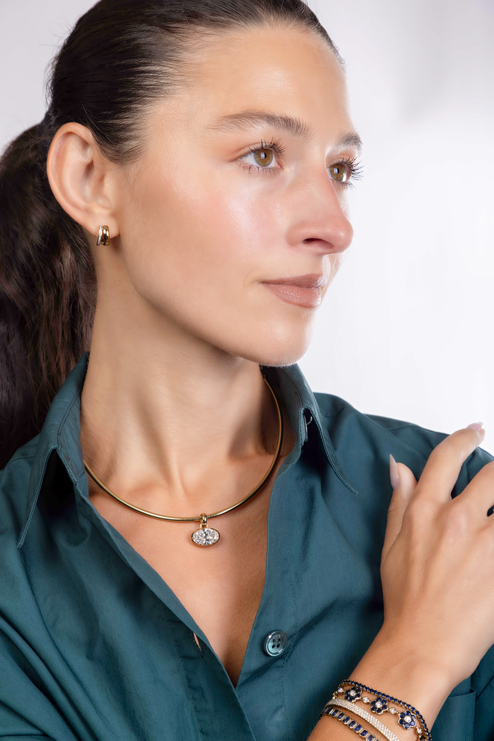 East West Bezel Set Lab Diamond Pendant