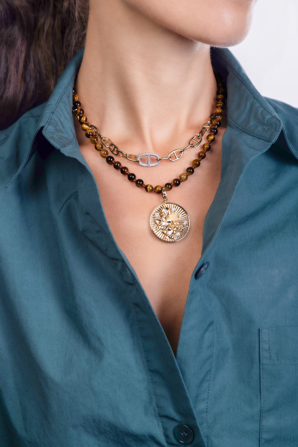 Diamond Horse bit Chain Necklace