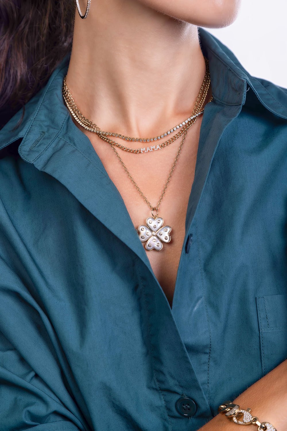 Mother of Pearl Clover Pendant