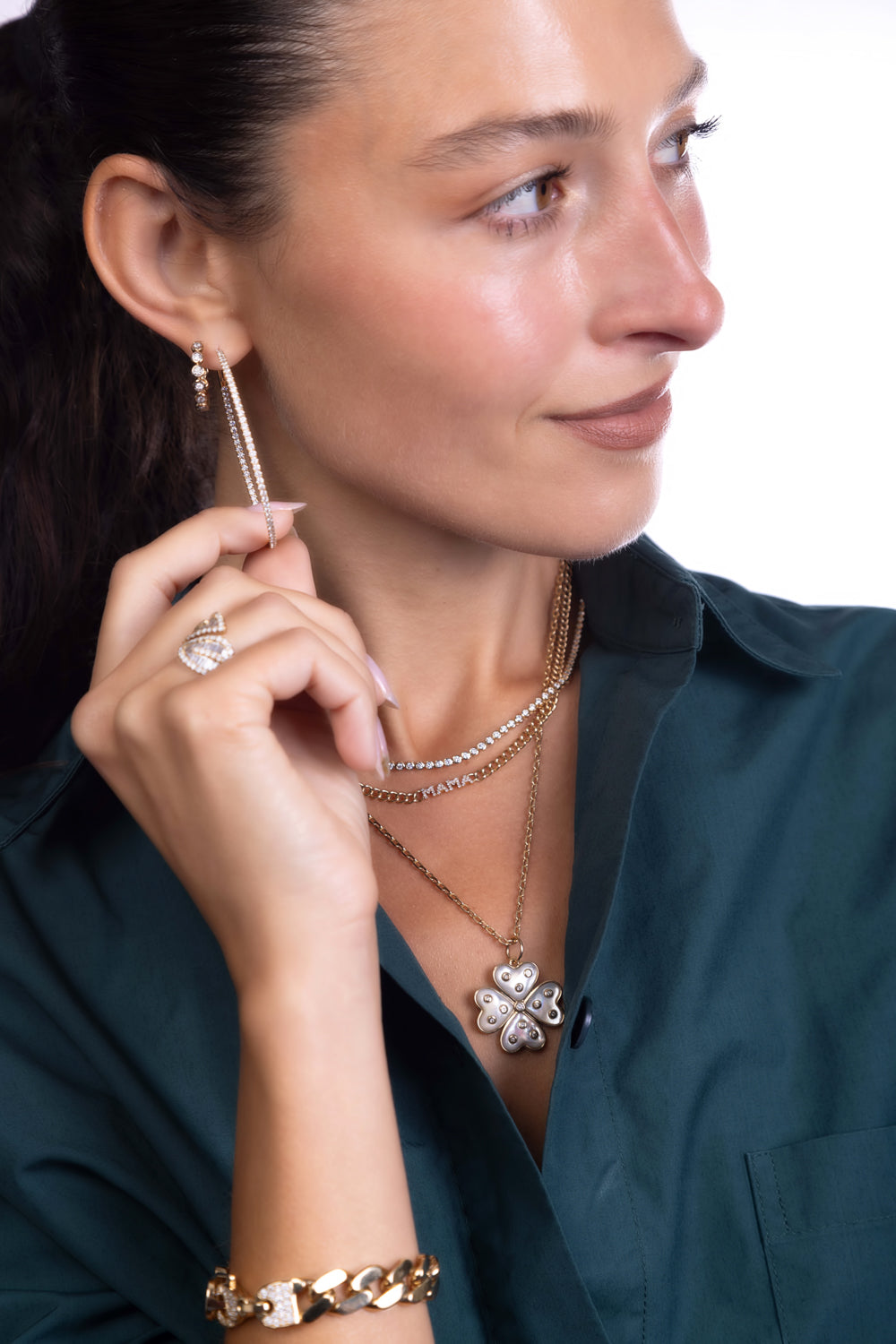 Mother of Pearl Clover Pendant