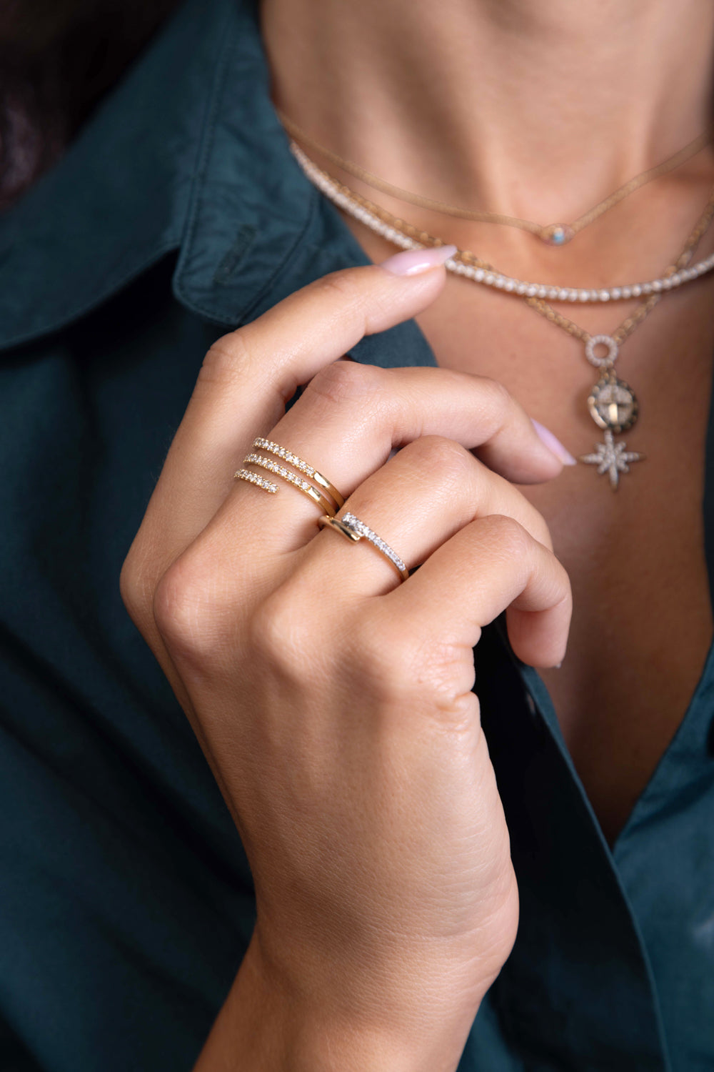 Diamond and Gold Wrap Ring