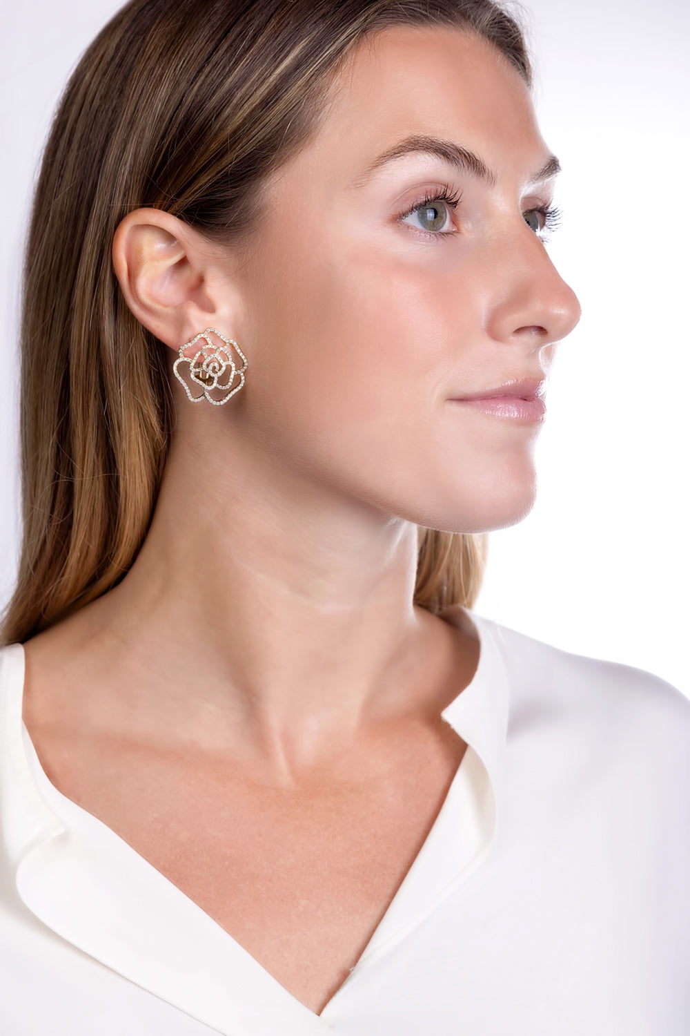 Dramatic Rose Stud Earrings