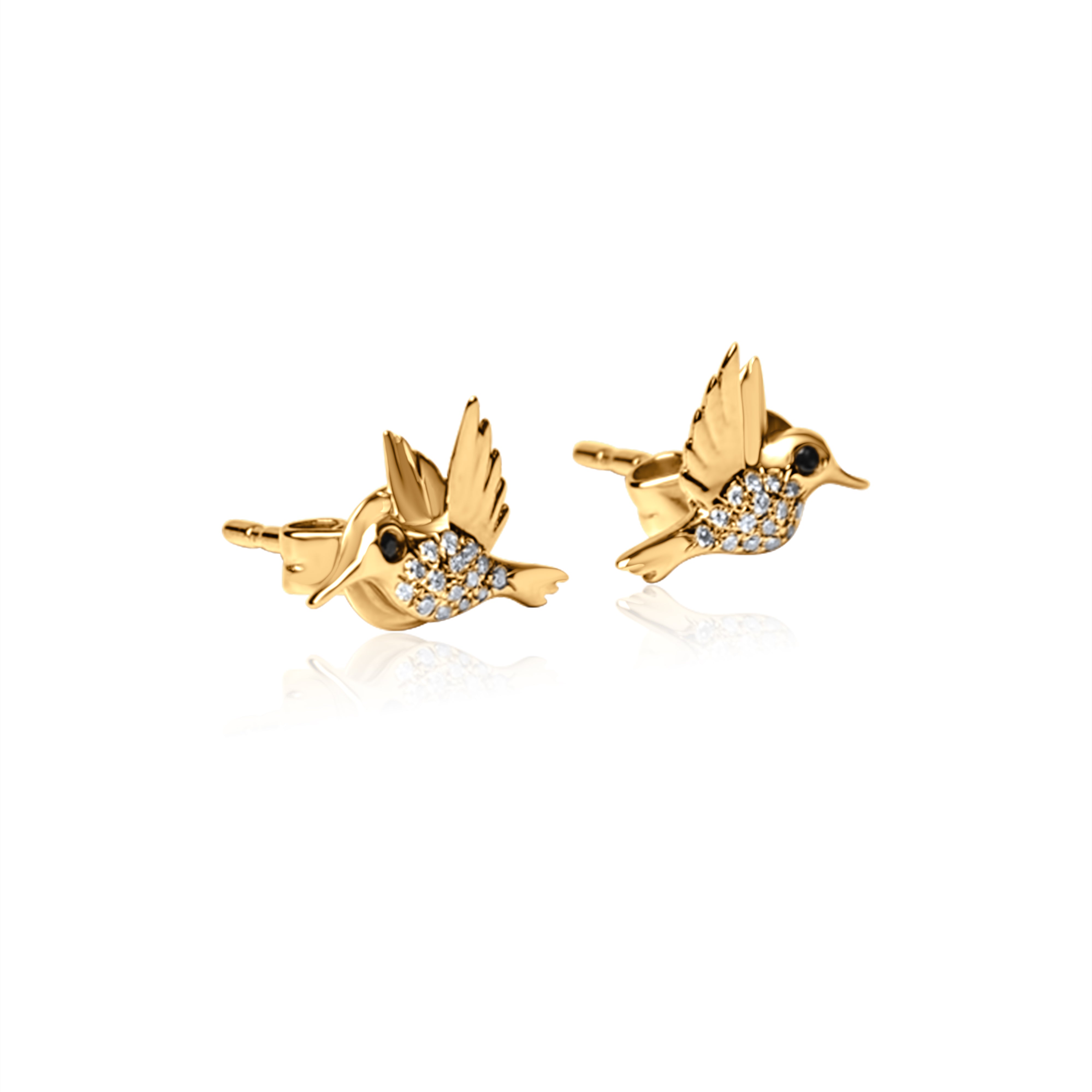 Diamond Hummingbird Studs
