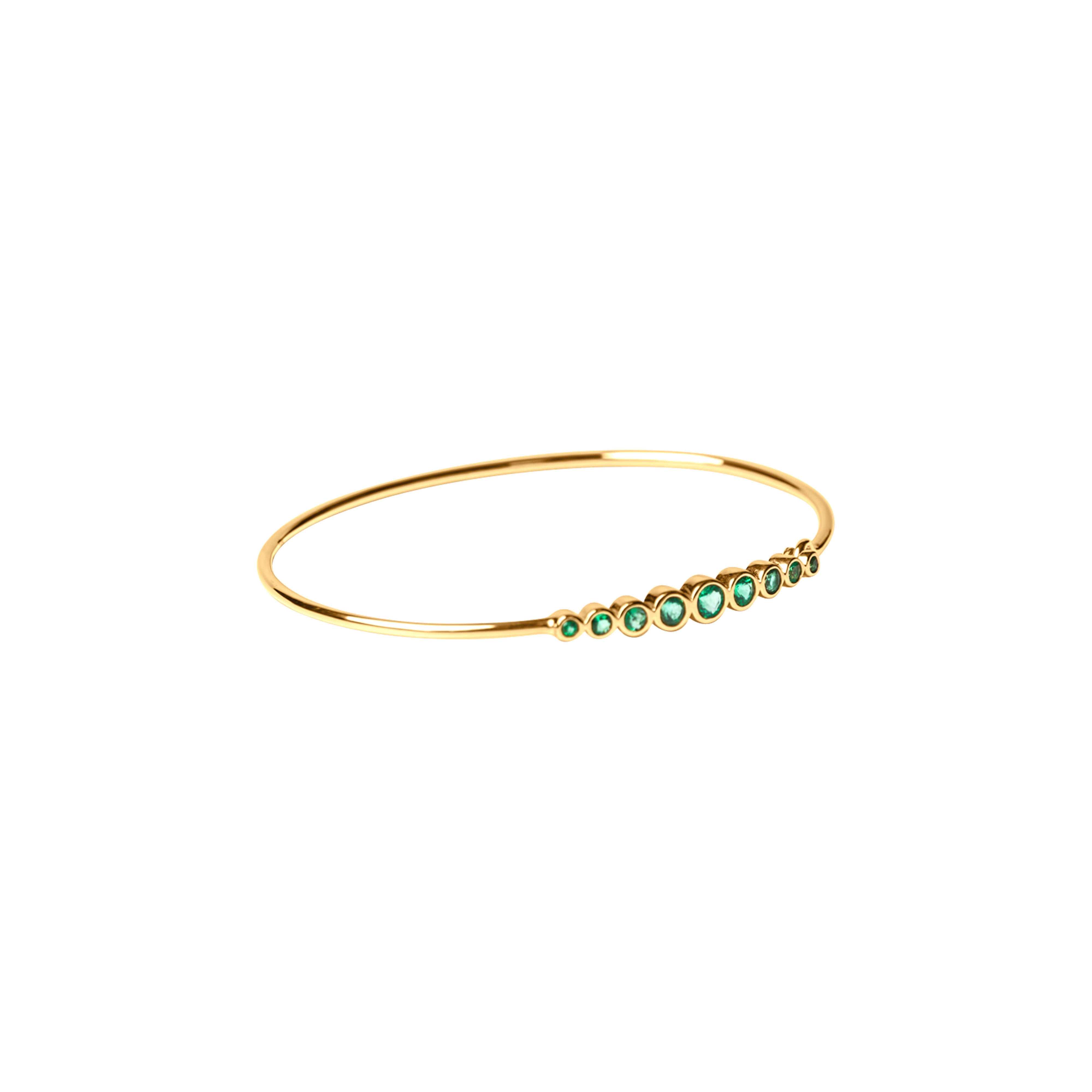 Graduated Emerald Bezel Bangle