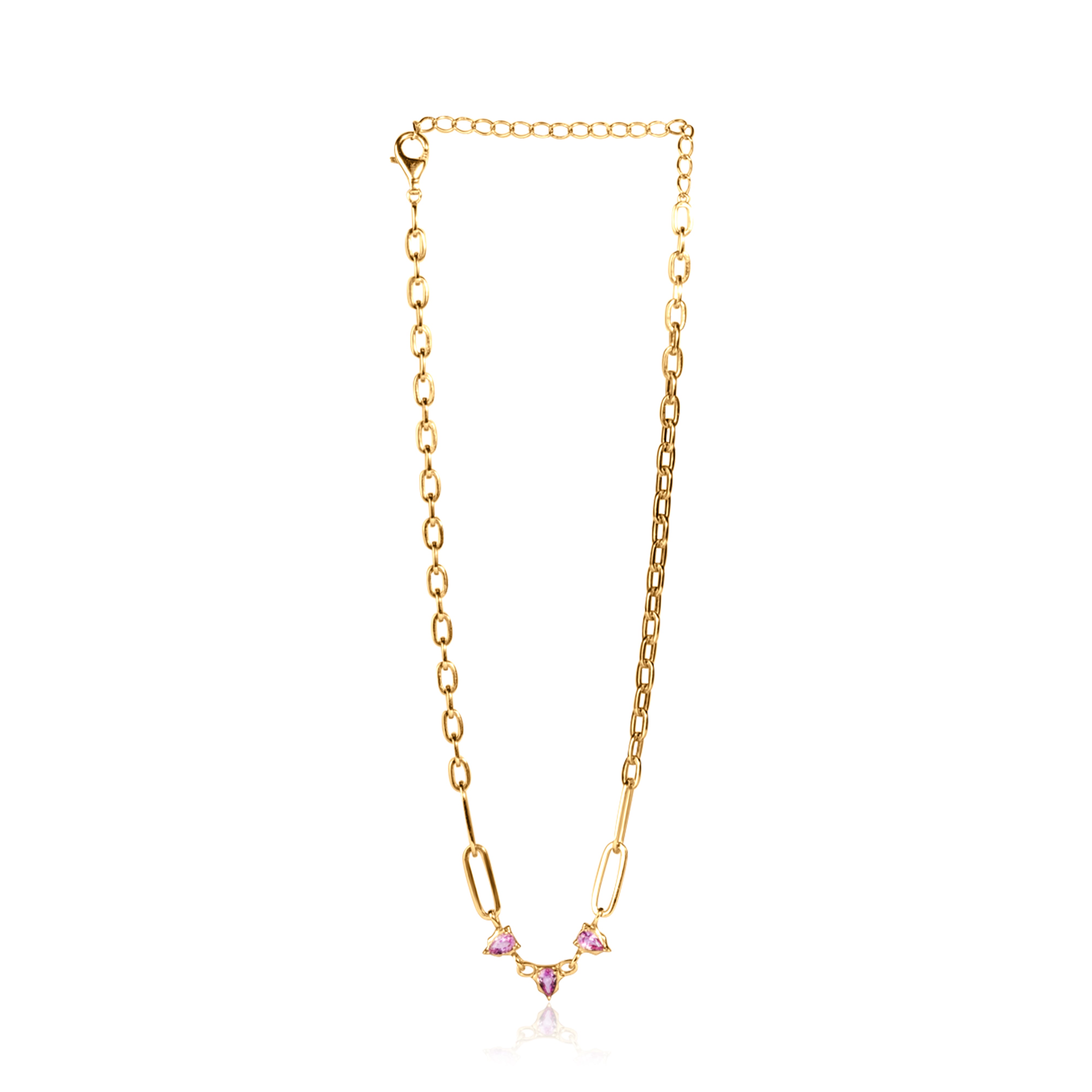 Pear Cut Trio Necklace