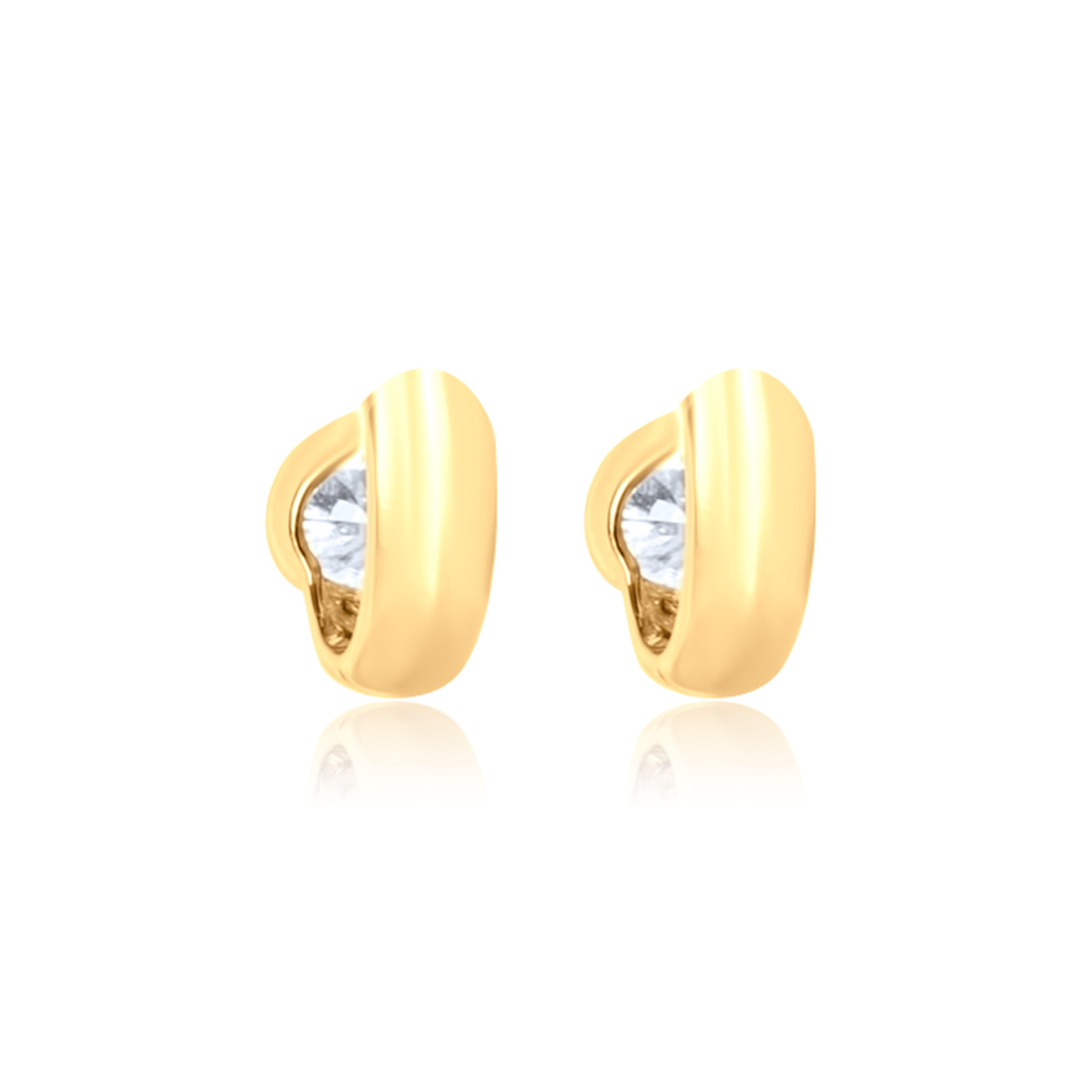 Chubby Bezel Set Lab Diamond Huggies