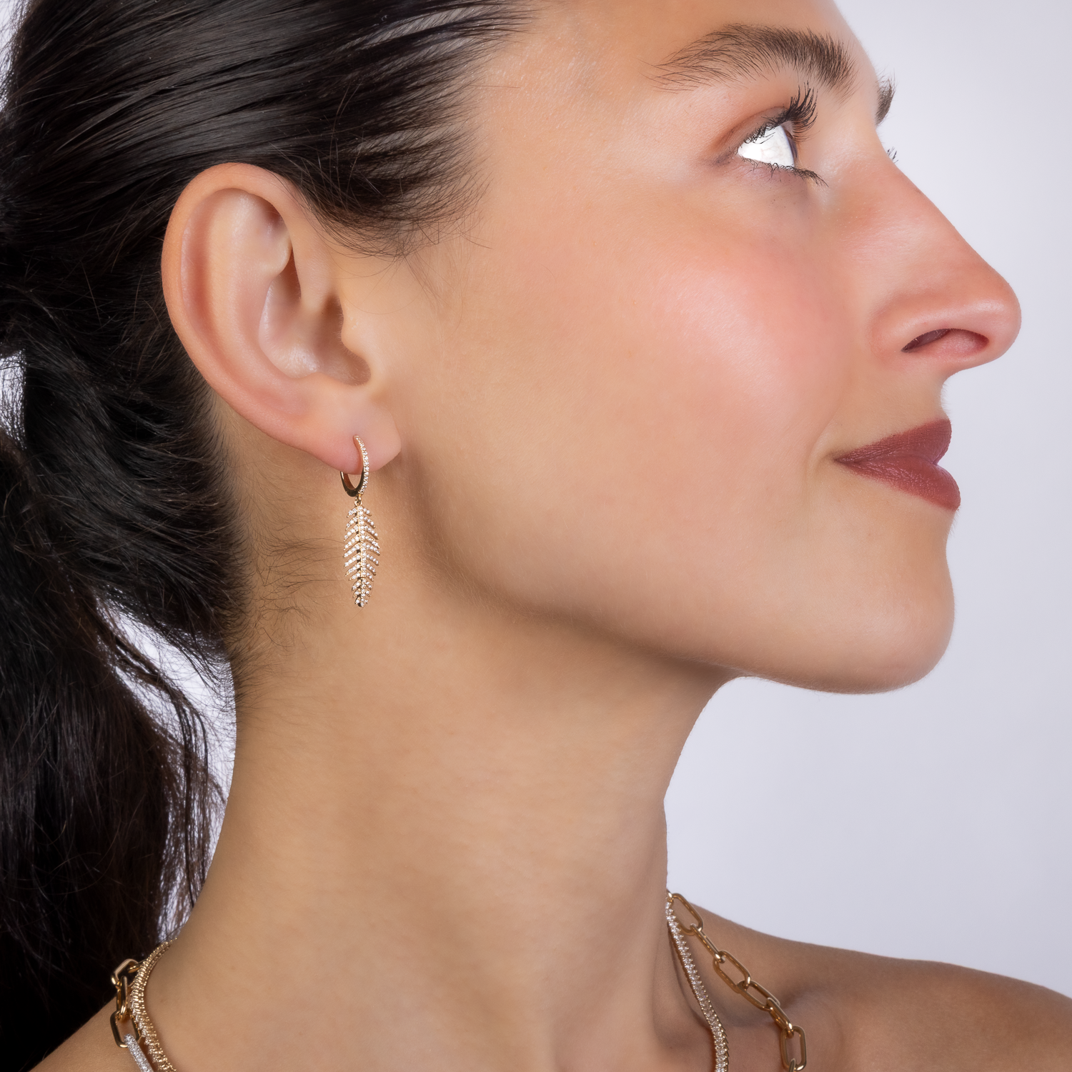 Small Diamond Feather Drops