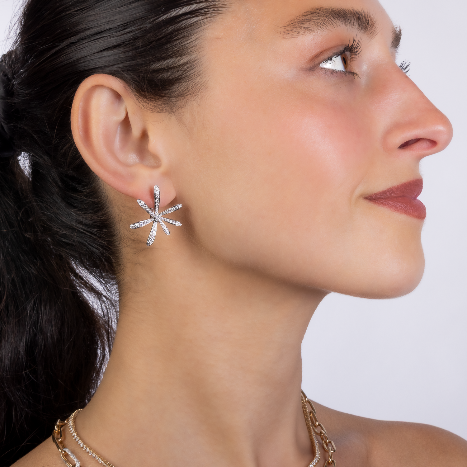 Blooming Diamond Flower Earrings