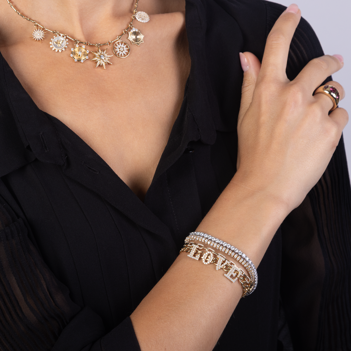 Diamond LOVE Cuban Chain Bracelet
