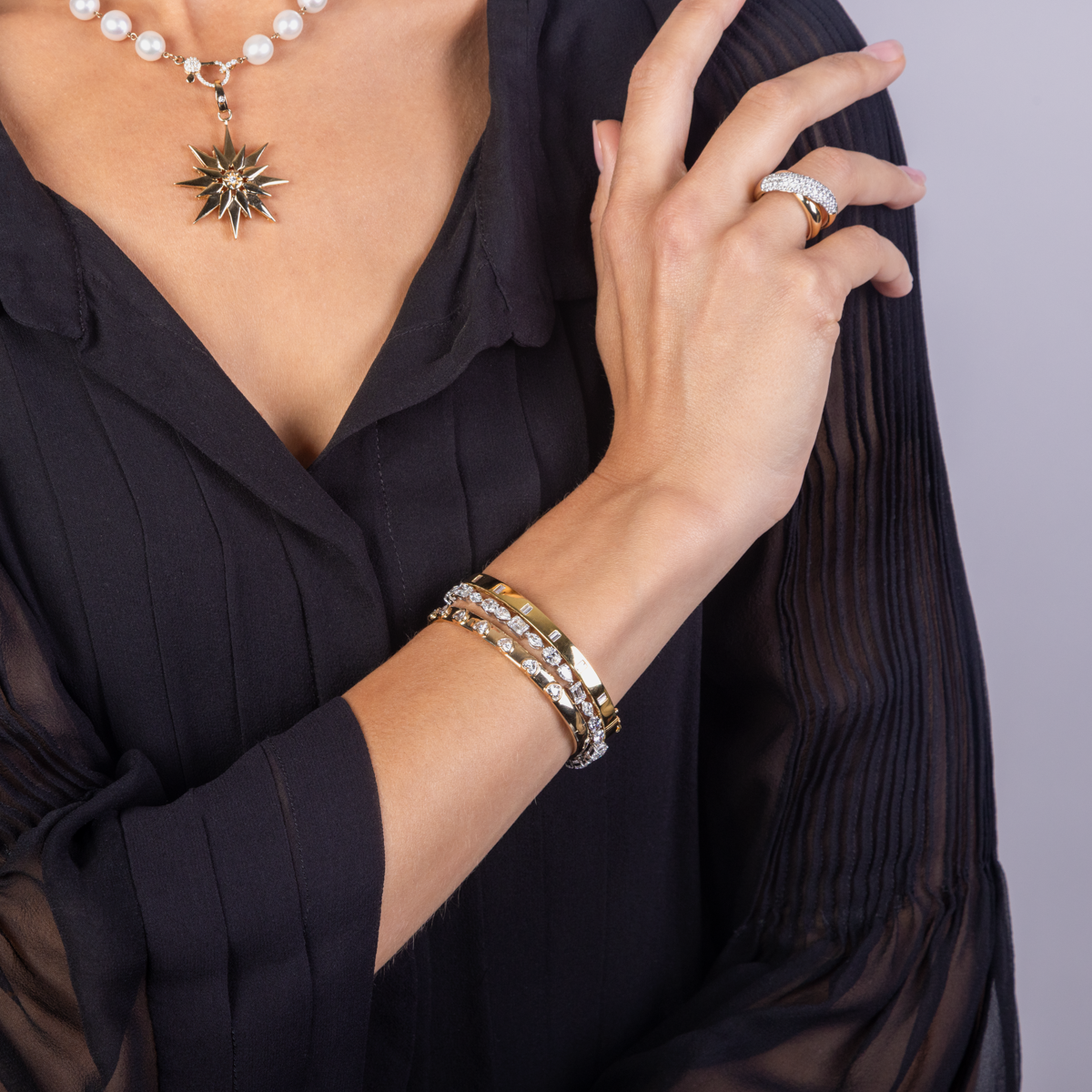 Diamond Heart Bangle