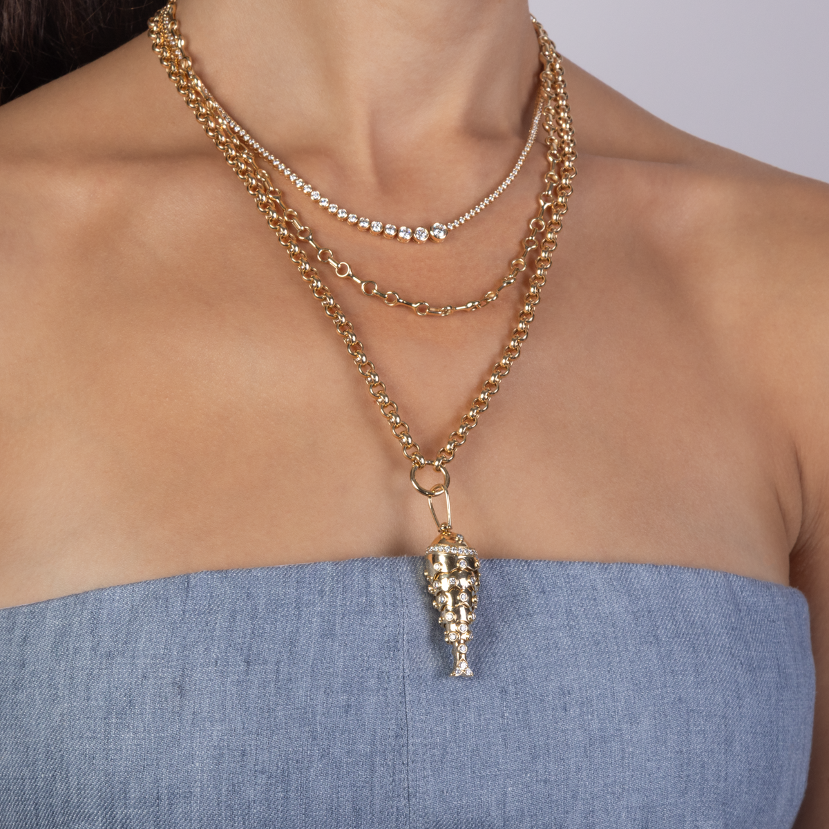 Gold Horsebit Link Chain