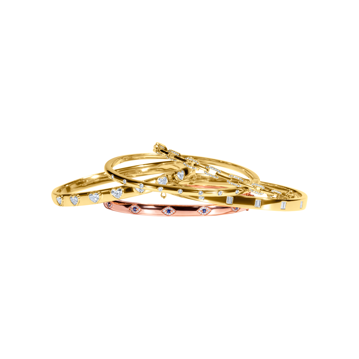 Rose Gold Evil Eye Bangle