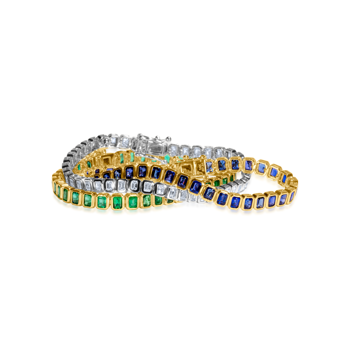 Emerald Cut Diamond Bezel Tennis Bracelet.png