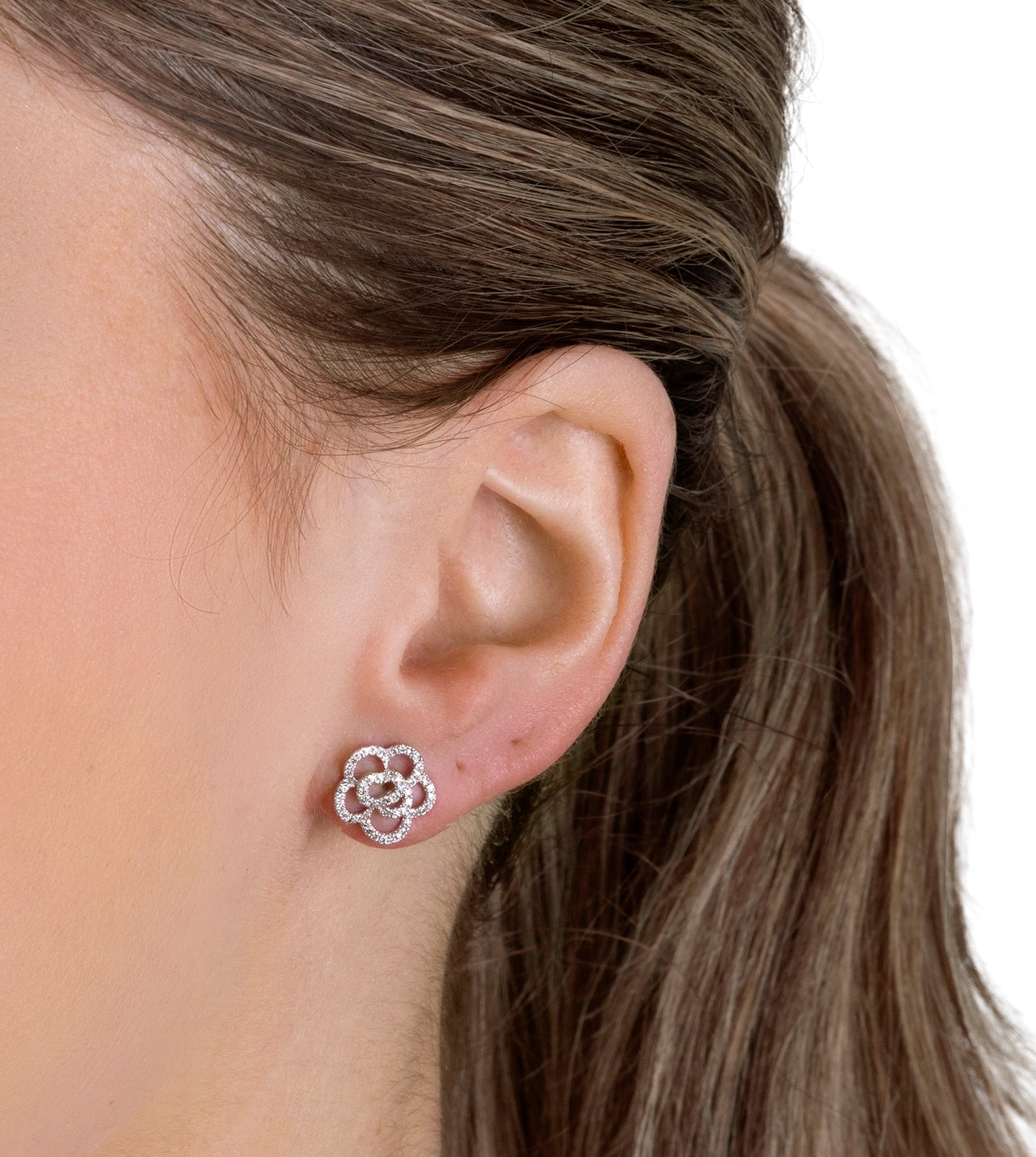 Camellia Diamond Studs