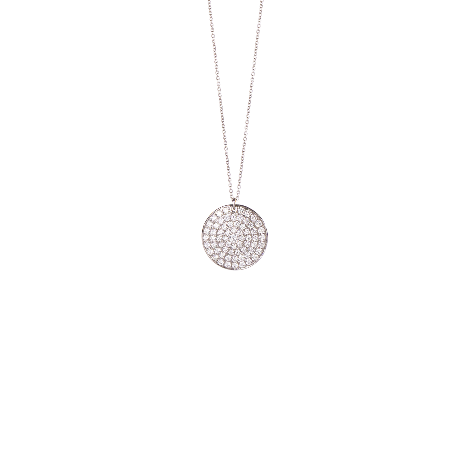 Diamond Pave Disc Necklace