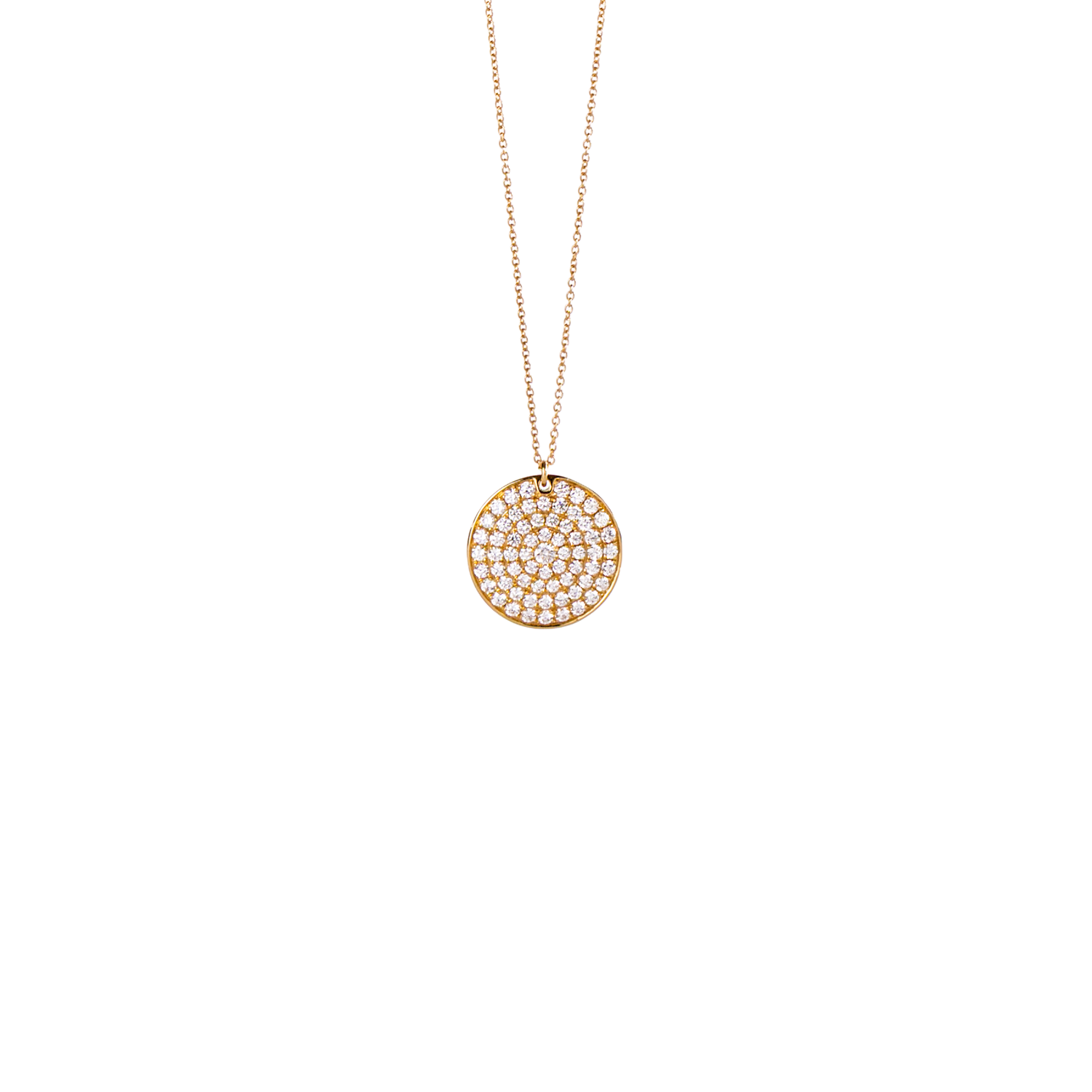 Diamond Pave Disc Necklace