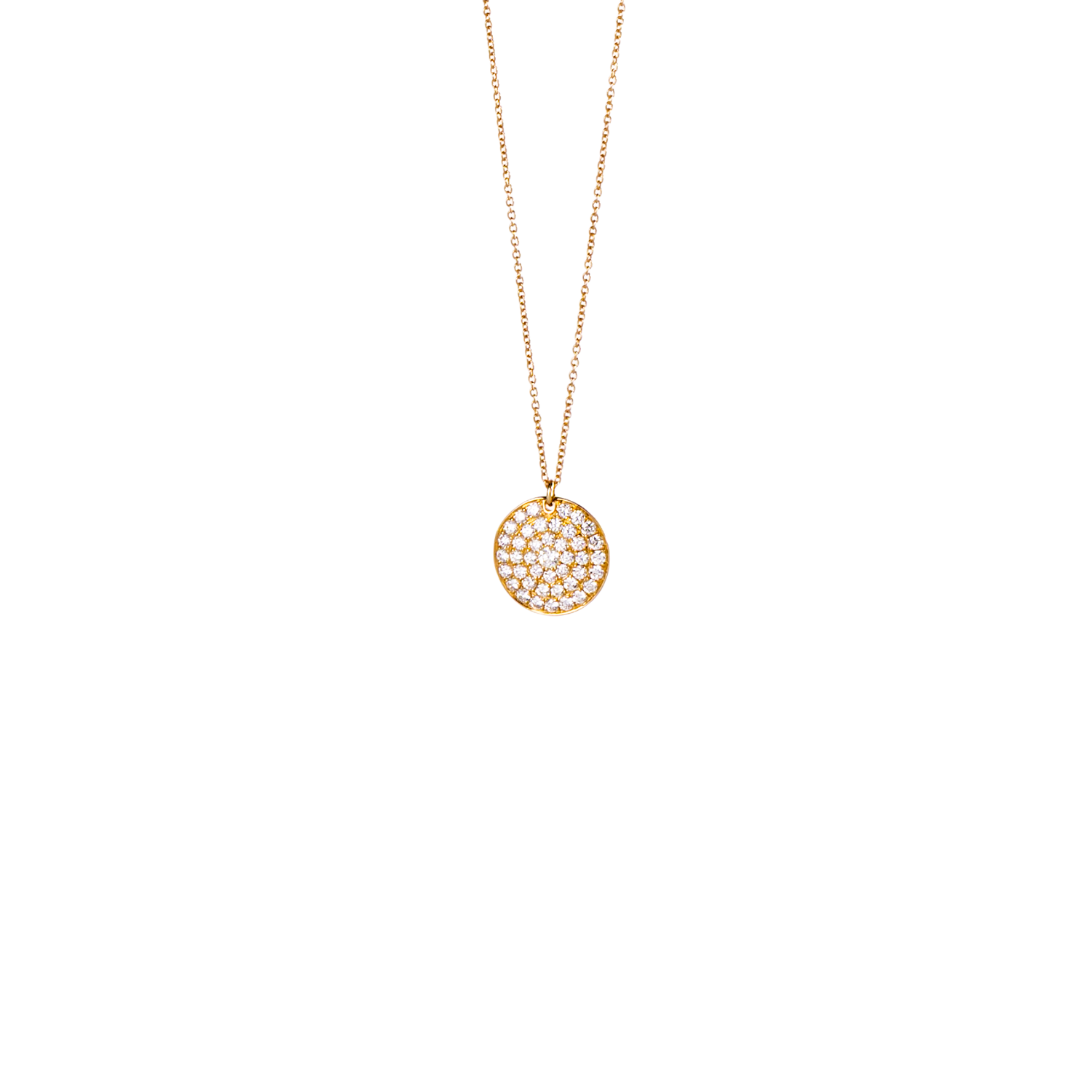 Diamond Pave Disc Necklace