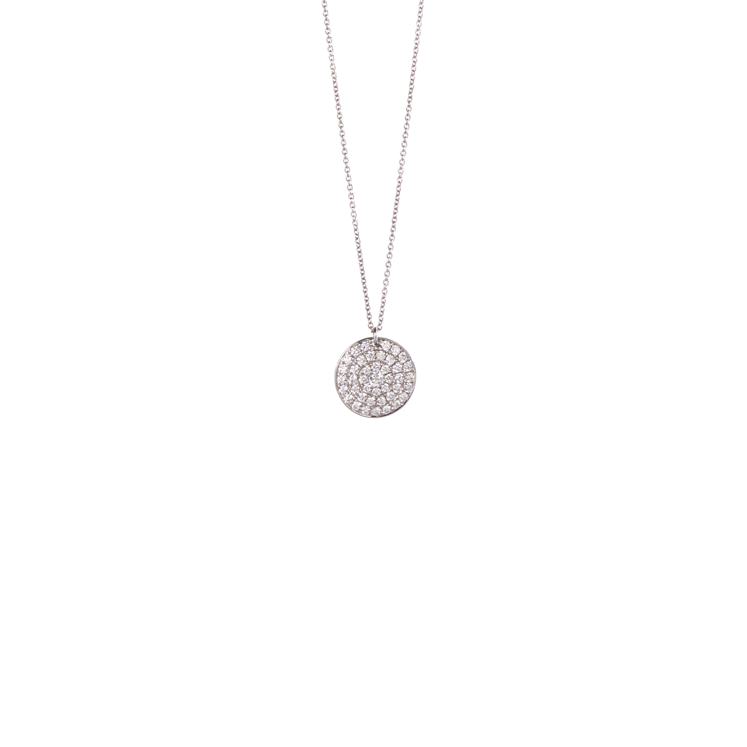Diamond Pave Disc Necklace