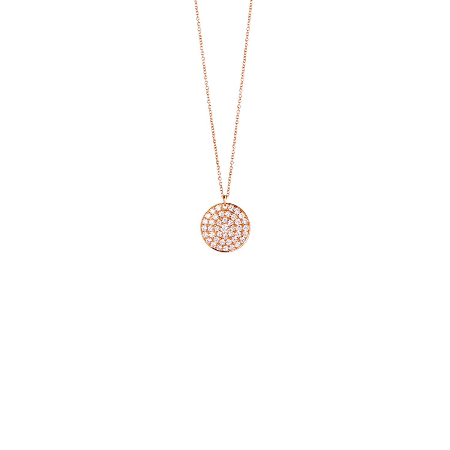 Diamond Pave Disc Necklace