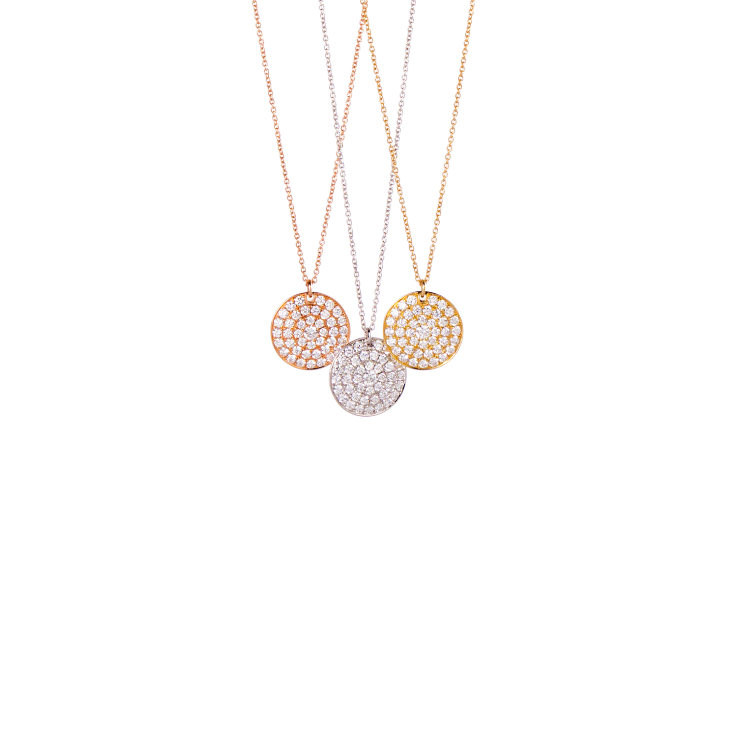 Diamond Pave Disc Necklace
