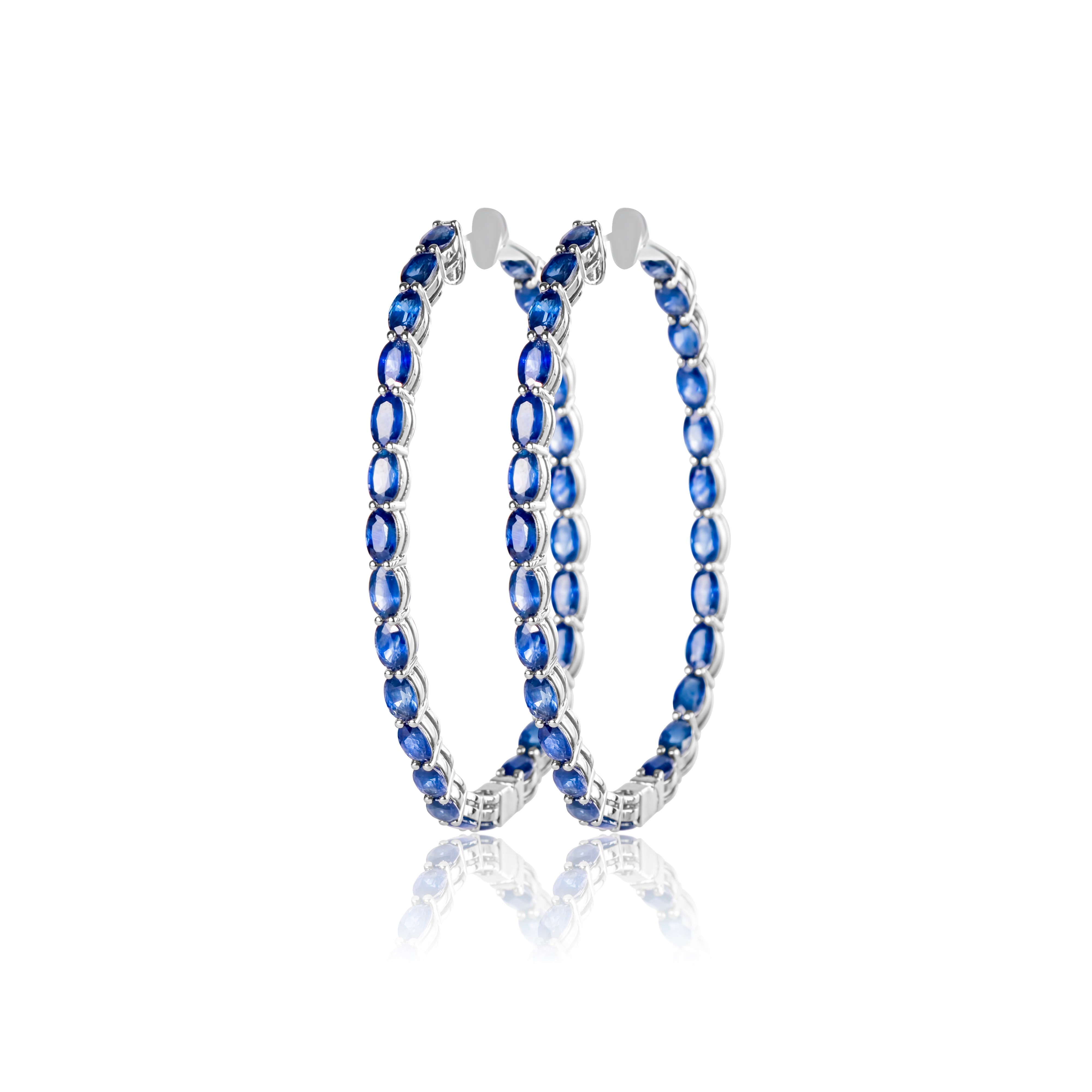 Blue Sapphire Hoops