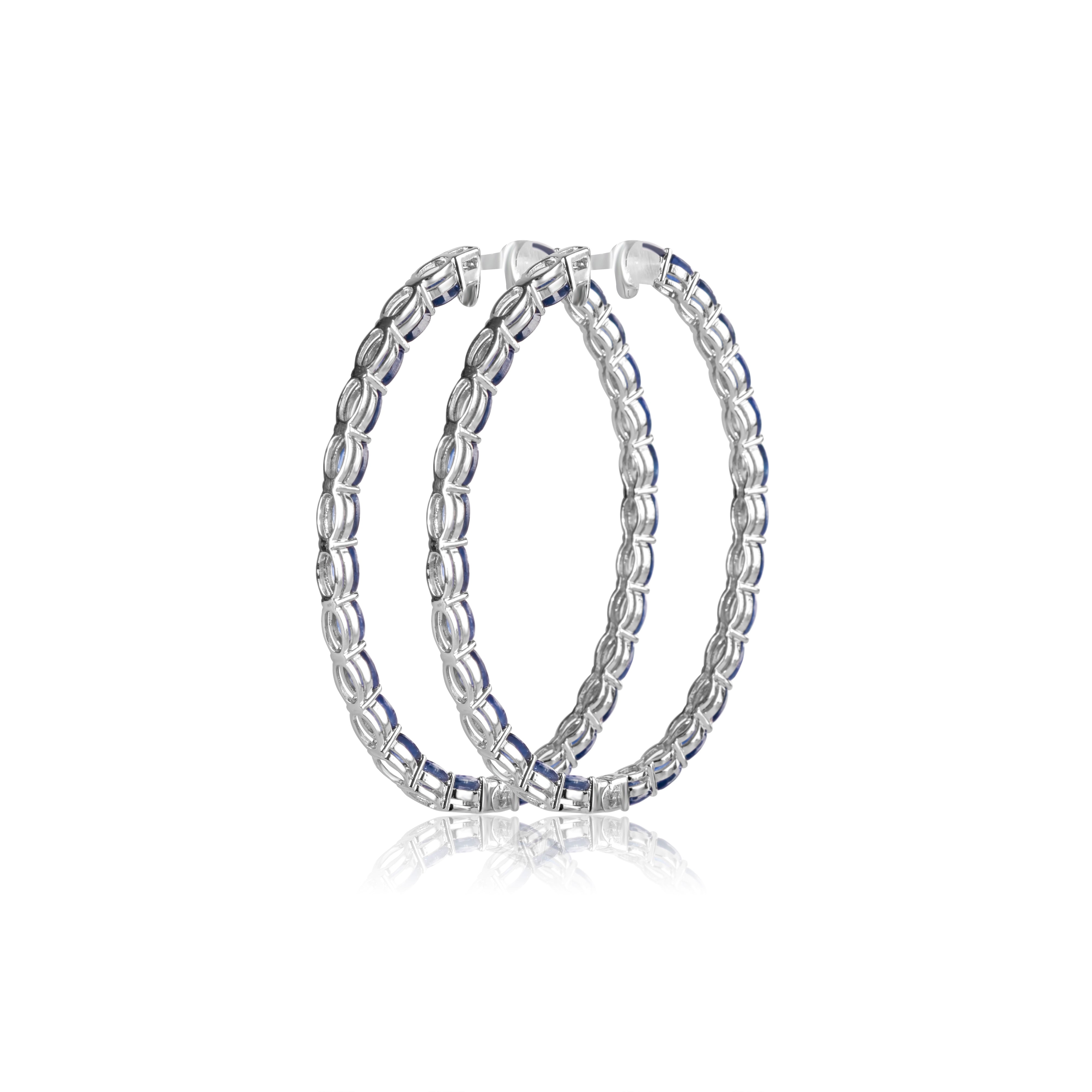 Blue Sapphire Hoops