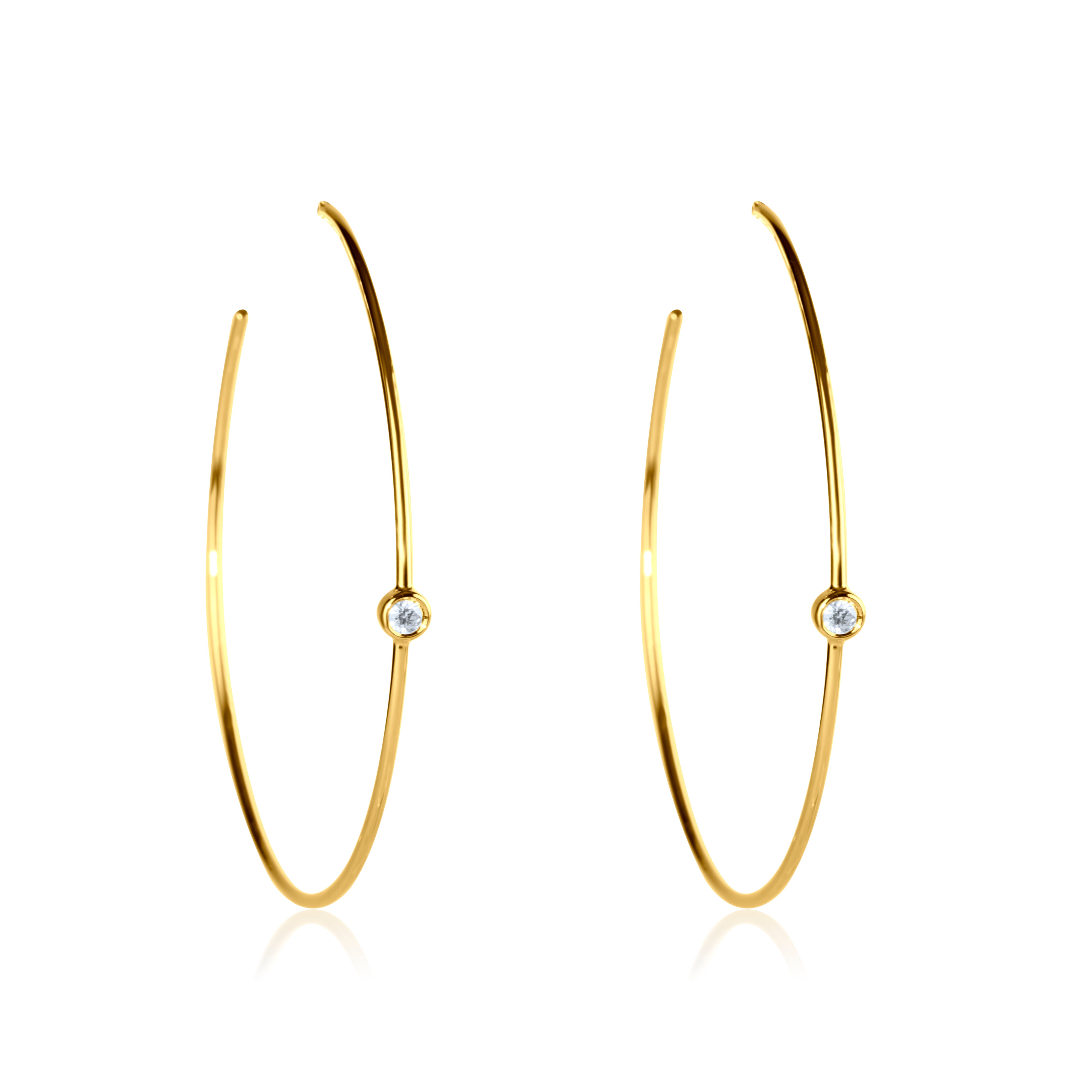 Solitaire Diamond Hoops