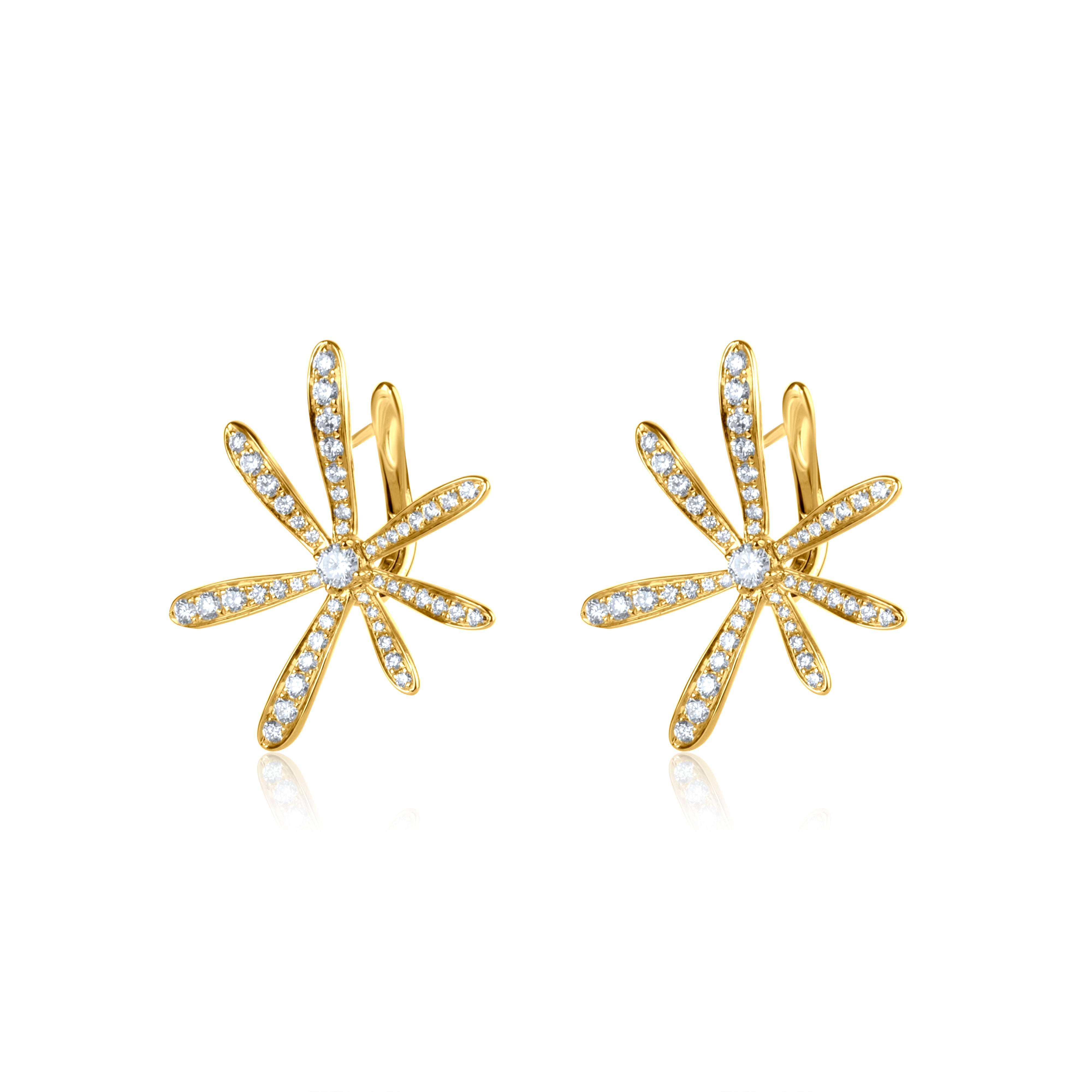 Blooming Diamond Flower Earrings