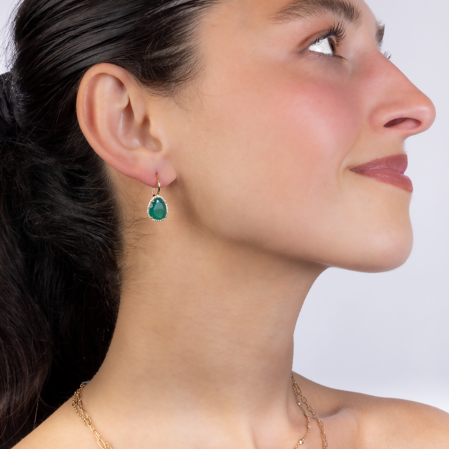 Gemstone Diamond Surround Drops