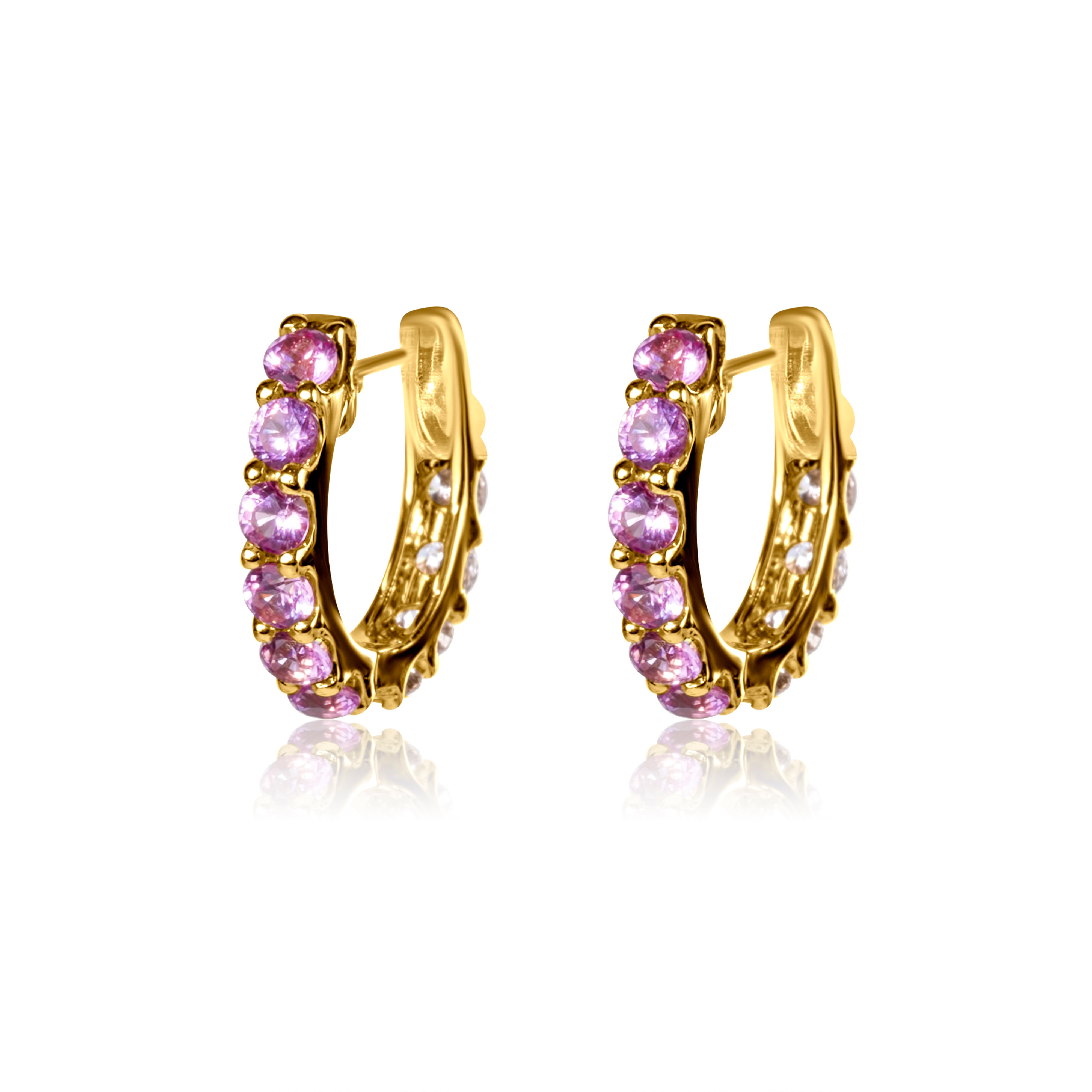 Reversible Diamond Gemstone Huggies