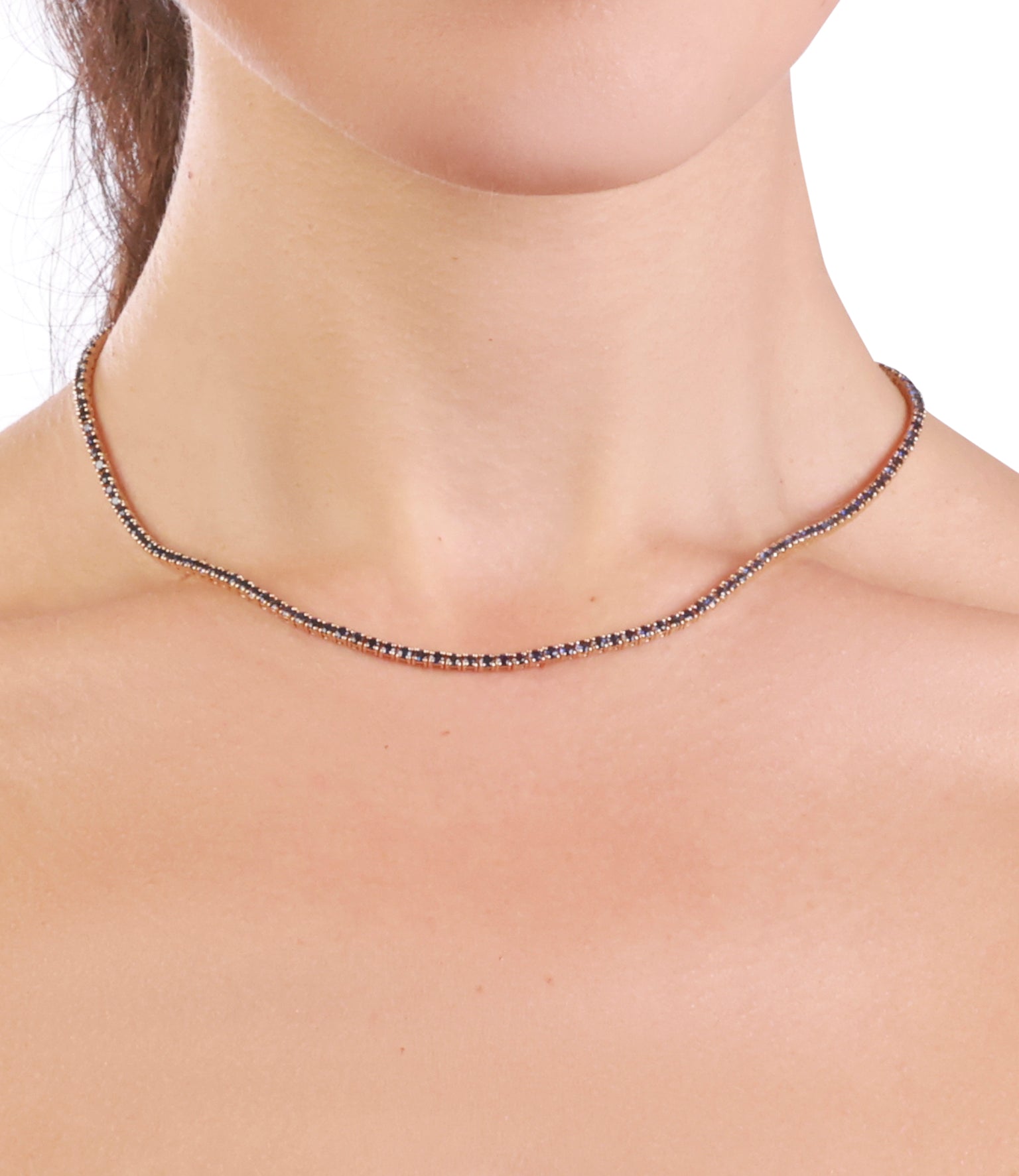Blue Sapphire Tennis Necklace