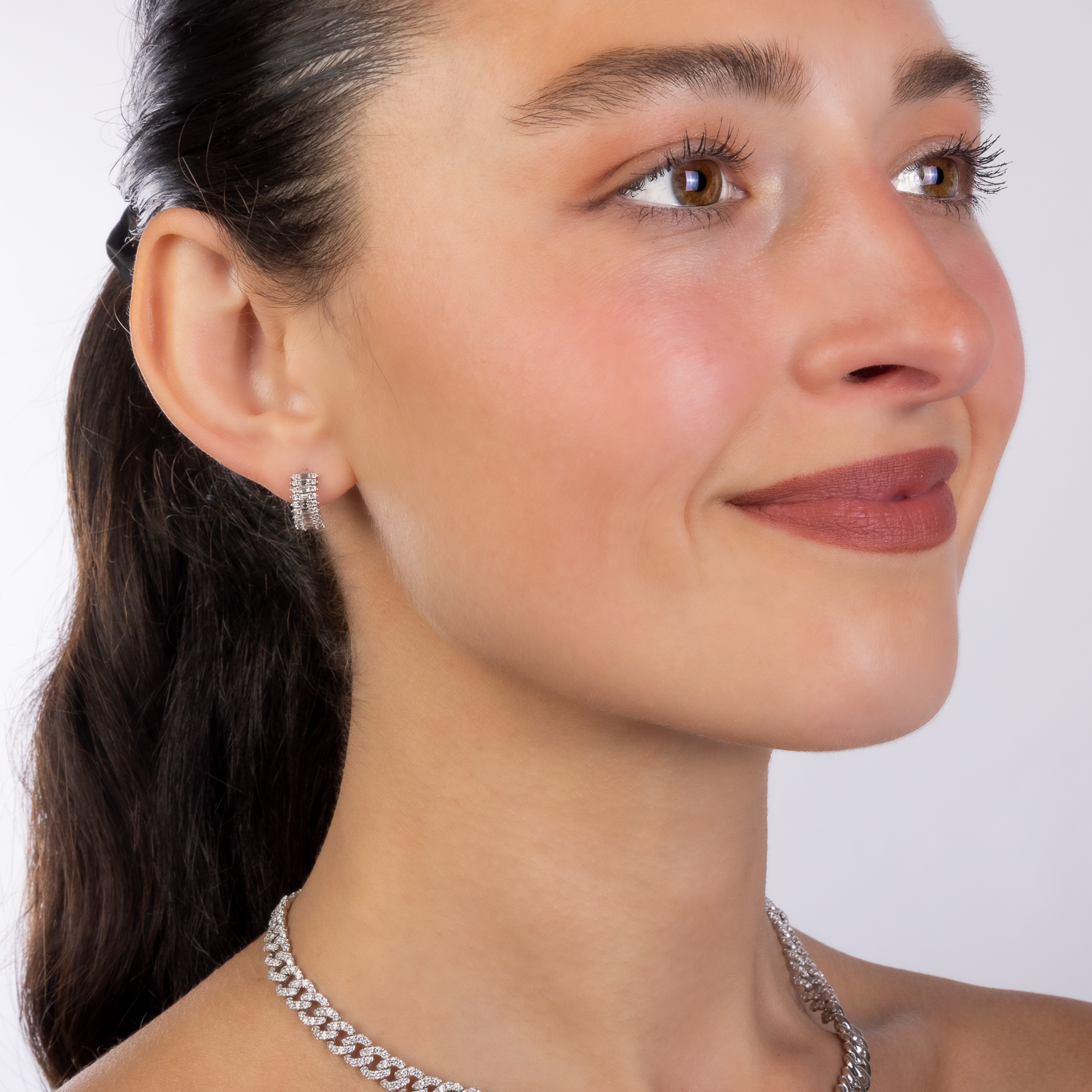 Baguette Diamond Huggies