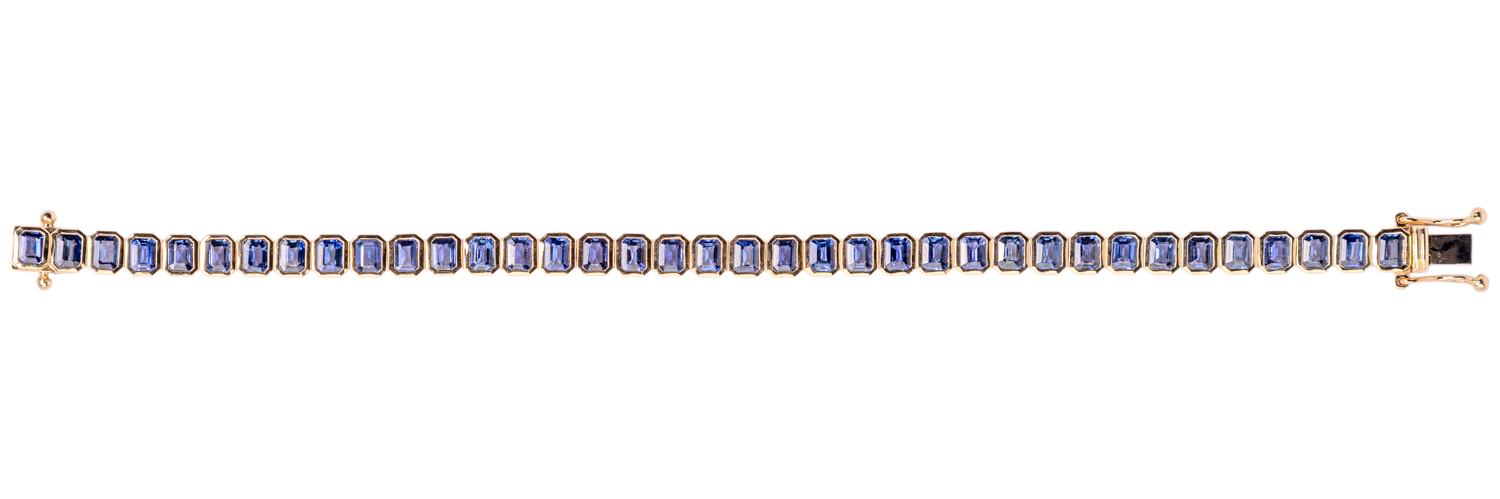 Bezel Emerald Cut Gemstone Tennis Bracelet