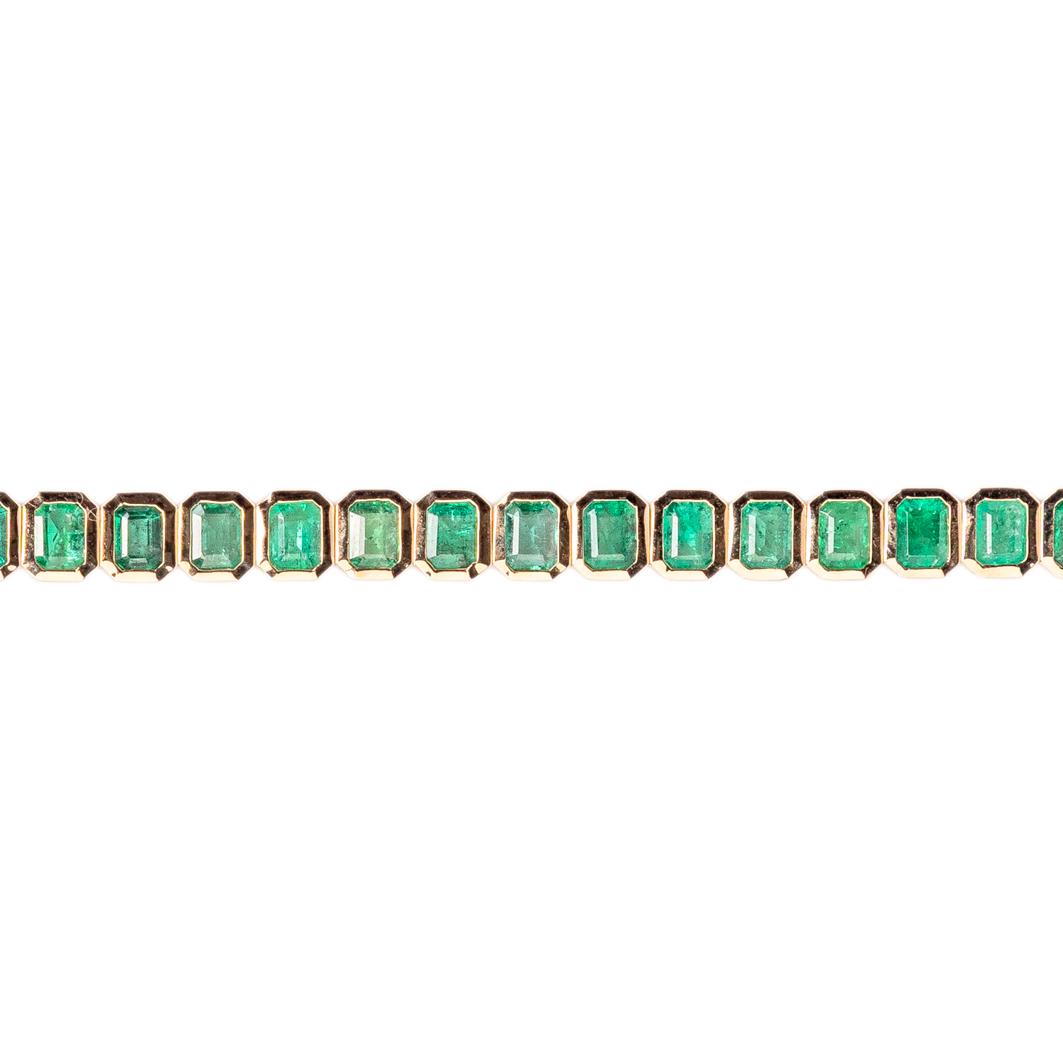 Bezel Emerald Cut Gemstone Tennis Bracelet