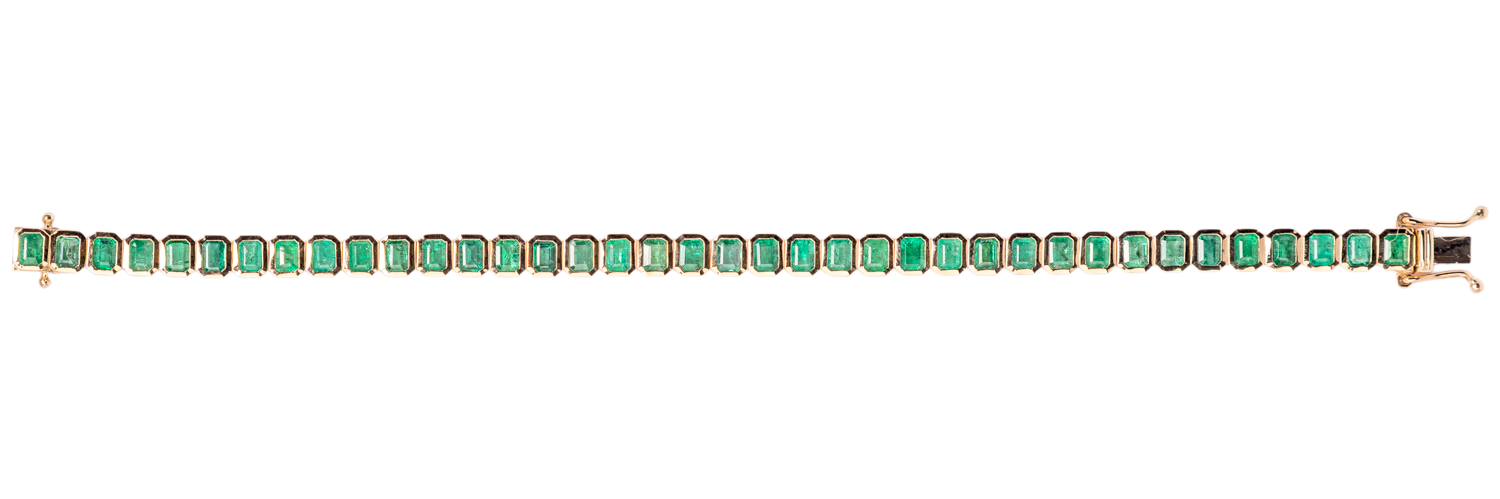 Bezel Emerald Cut Gemstone Tennis Bracelet