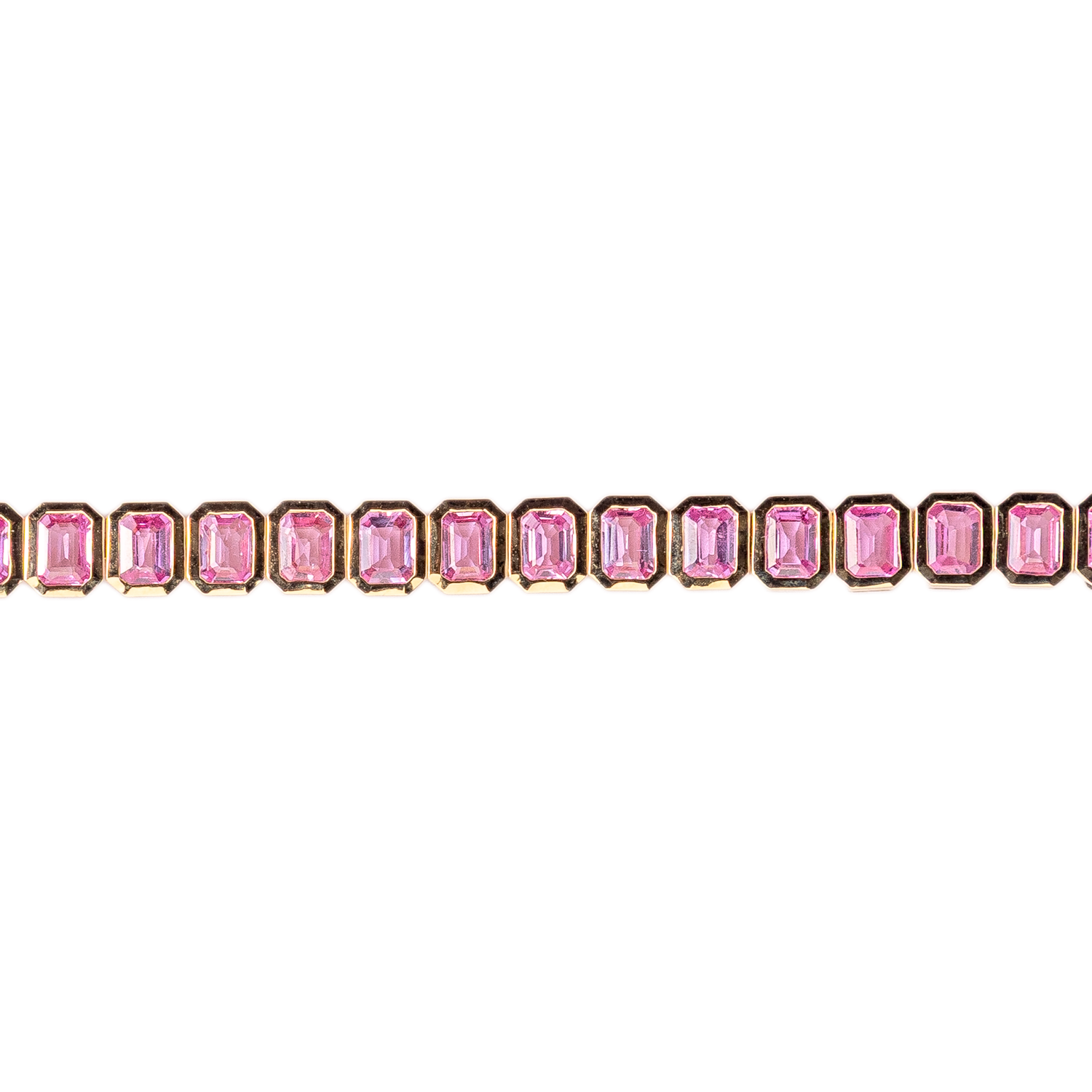 Bezel Emerald Cut Gemstone Tennis Bracelet
