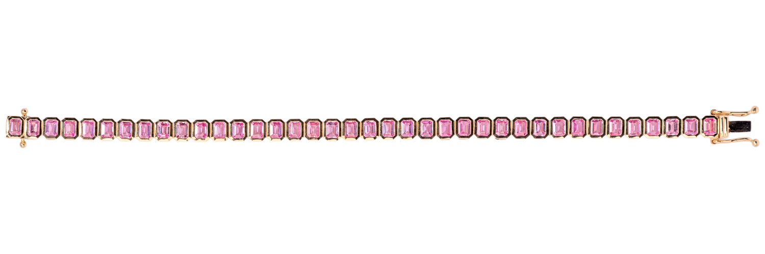Bezel Emerald Cut Gemstone Tennis Bracelet