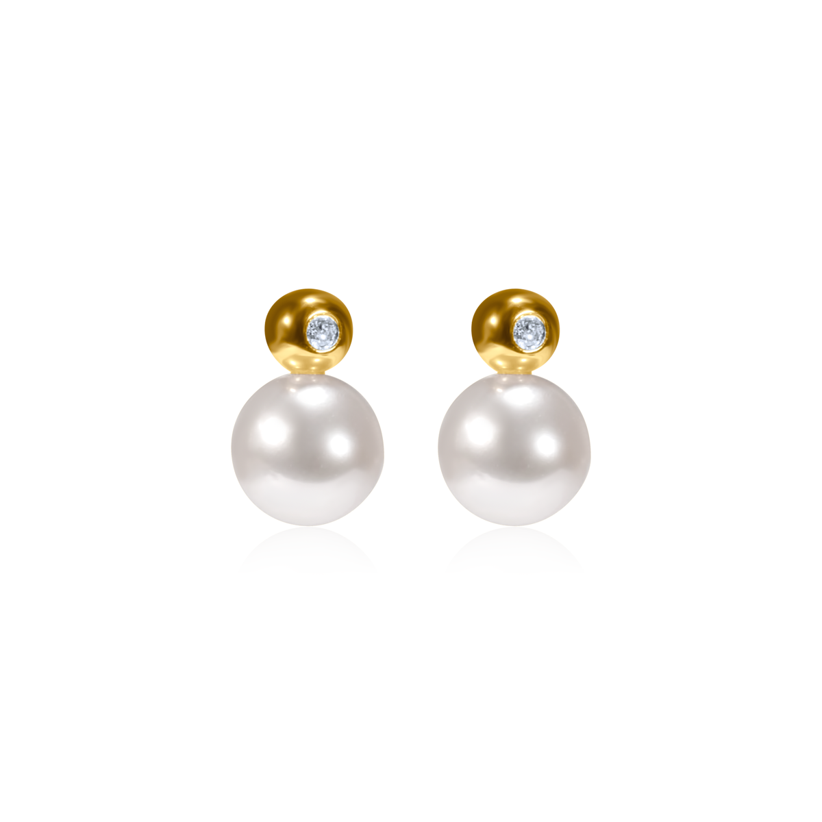 Bezel Diamond & Pear Drop Studs