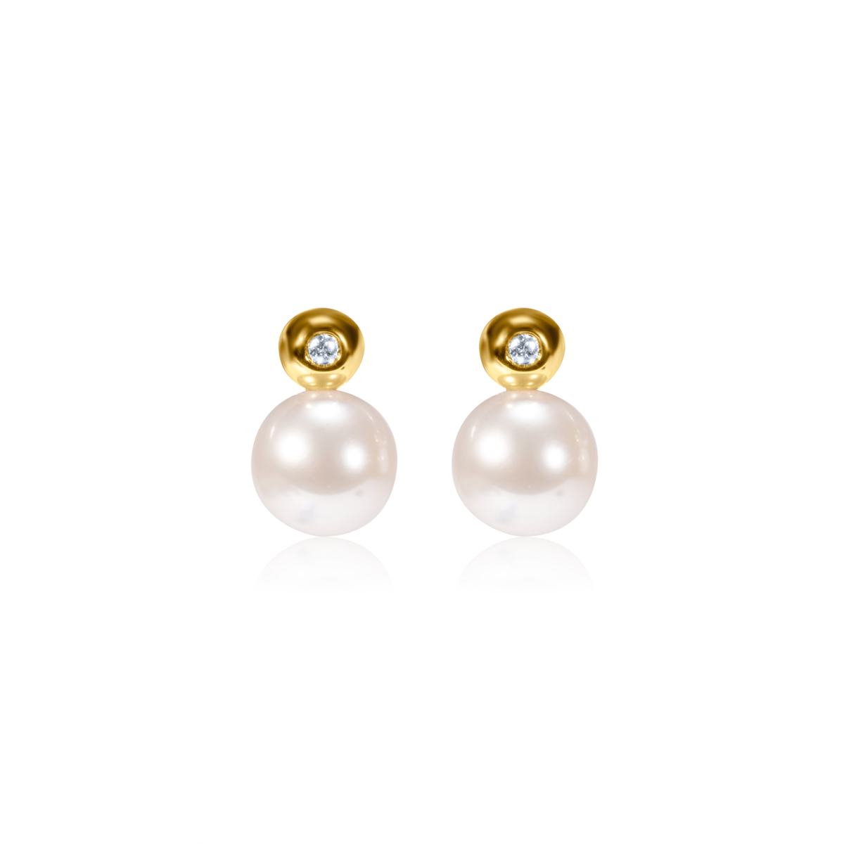 Bezel Diamond & Pear Drop Studs