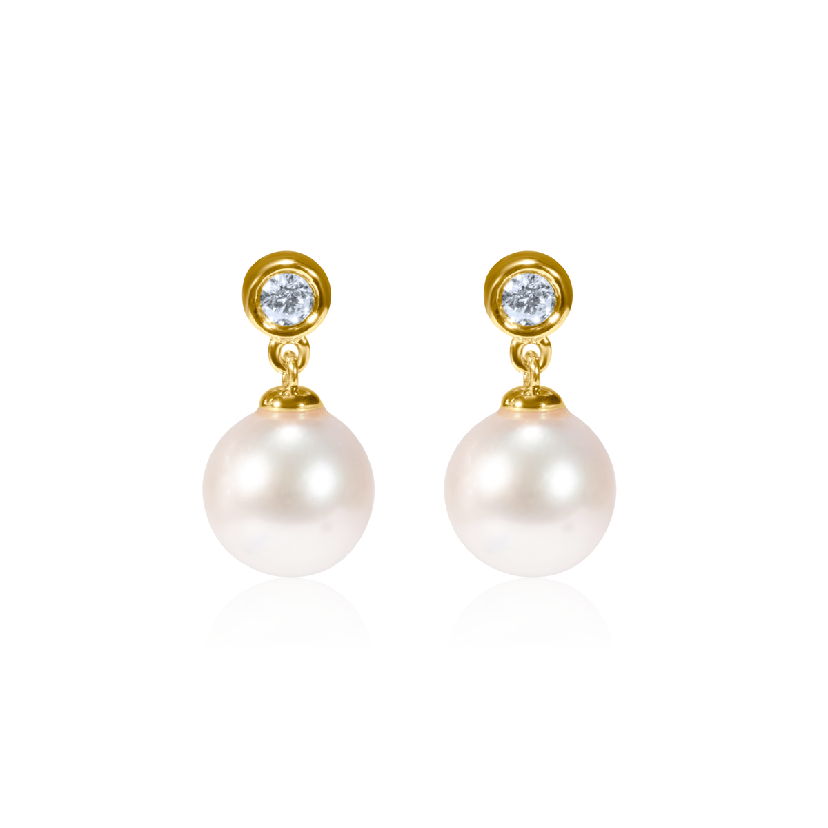 Bezel Diamond & Pear Drop Studs