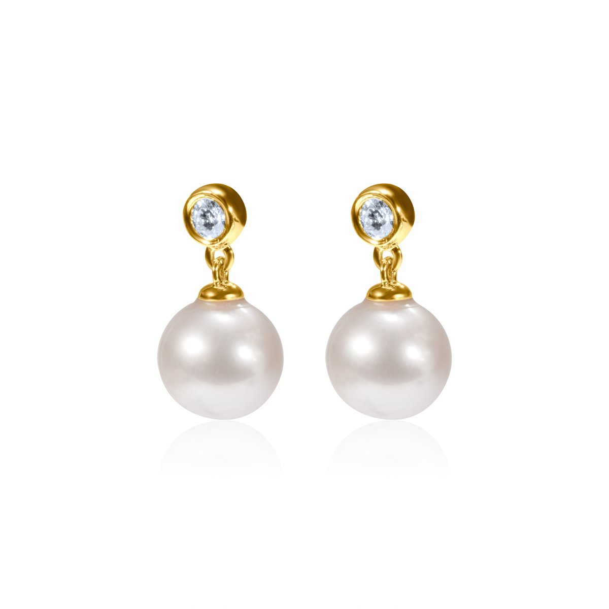 Bezel Diamond & Pear Drop Studs