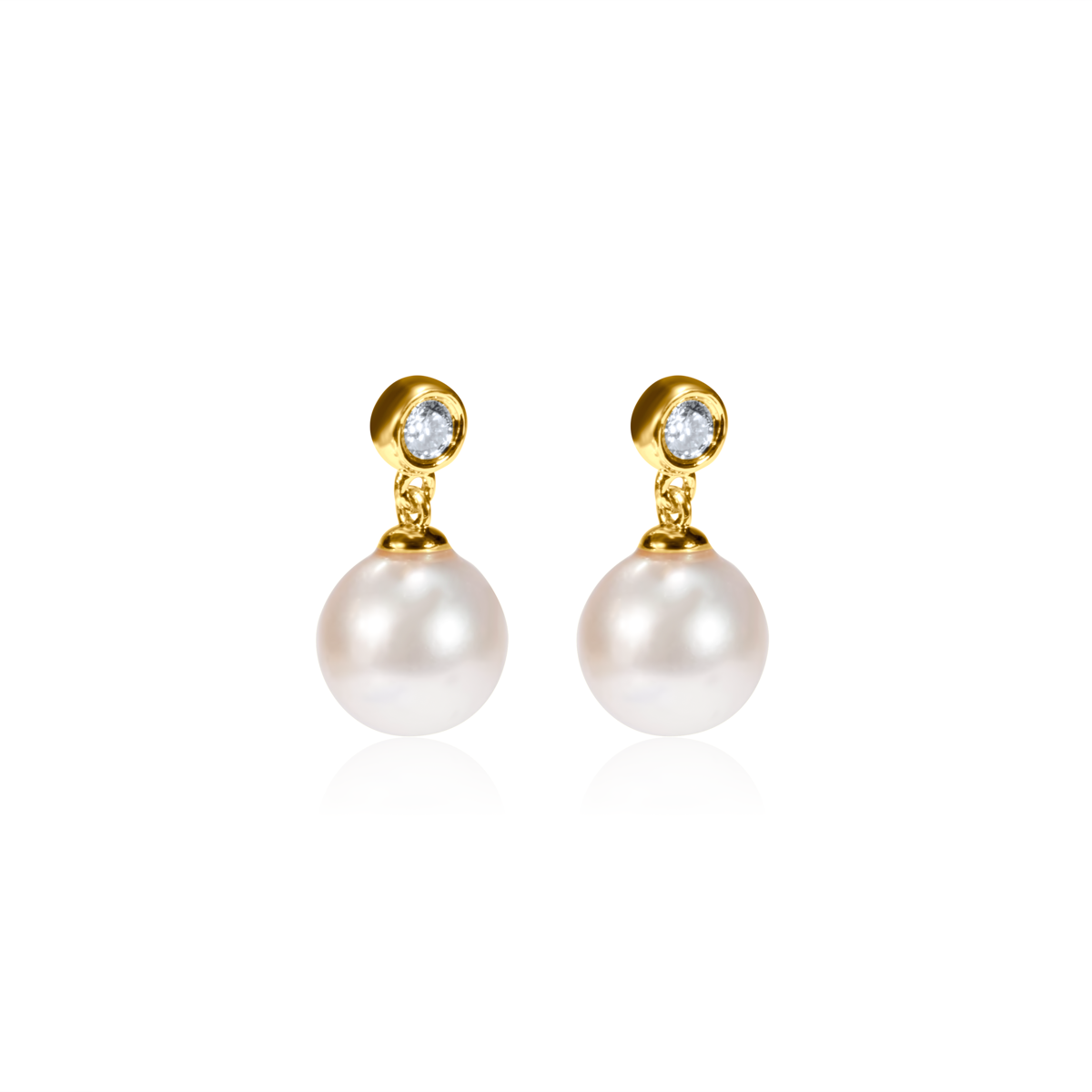 Bezel Diamond & Pear Drop Studs