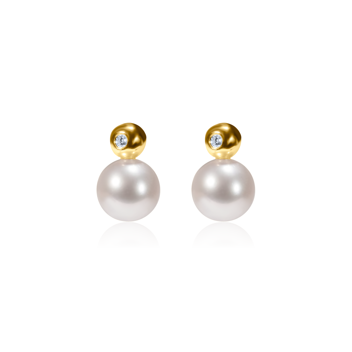 Bezel Diamond & Pear Drop Studs