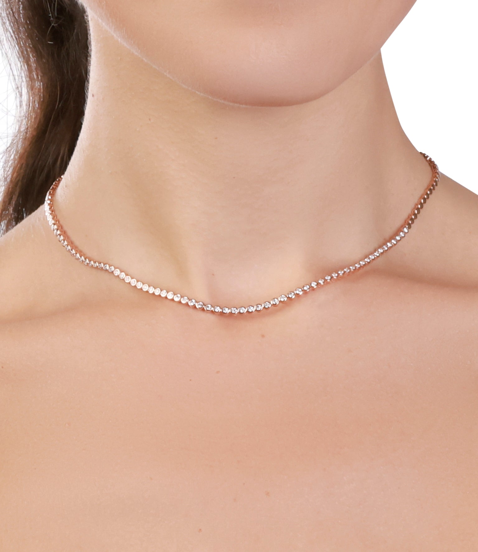 Bezel Set Diamond Tennis Necklace
