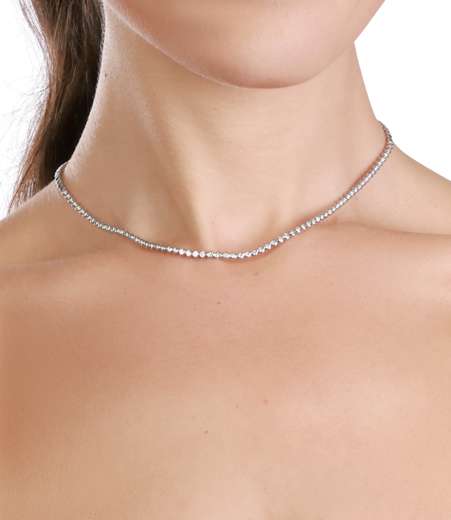 Bezel Set Diamond Tennis Necklace